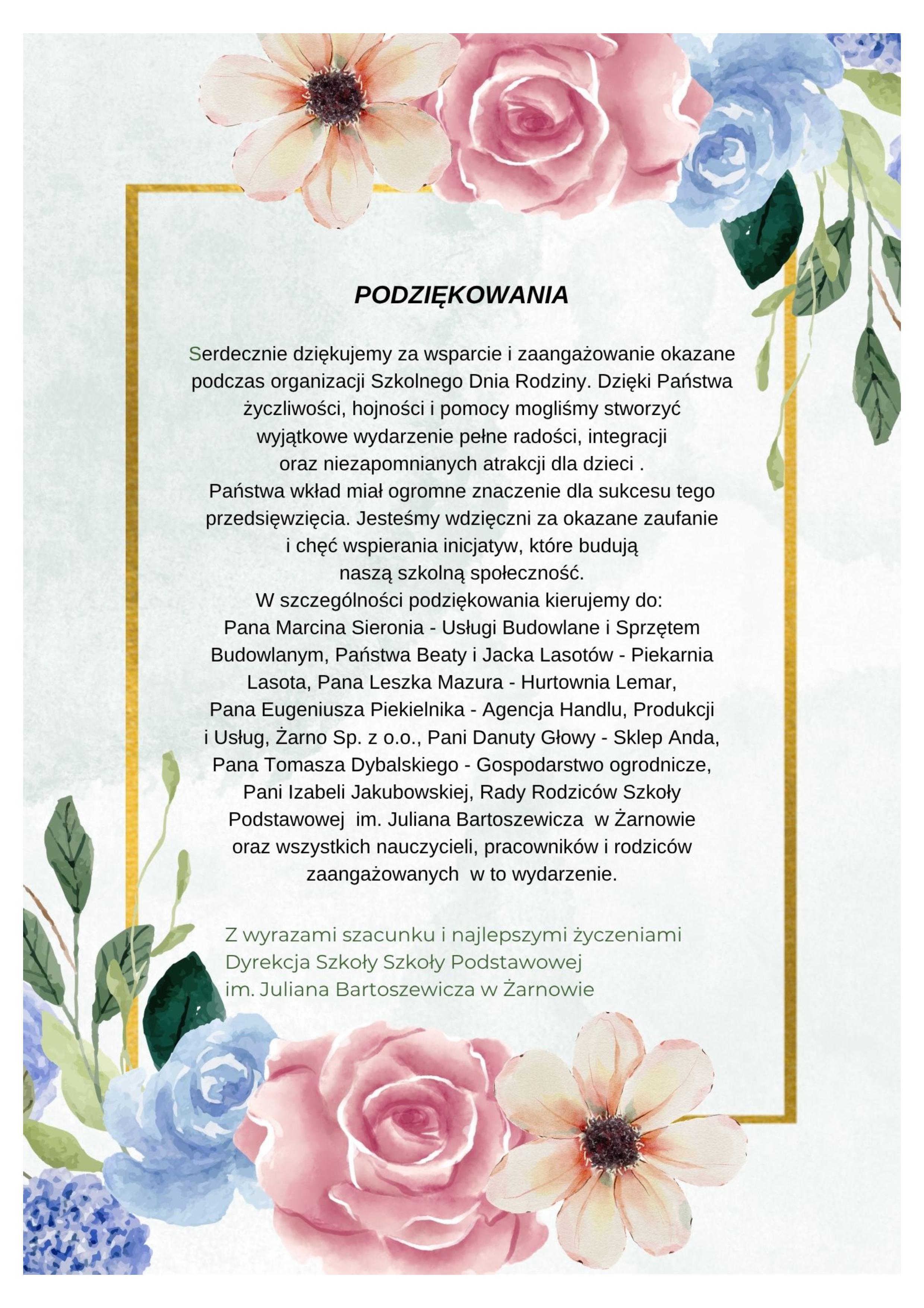 Podziękowania